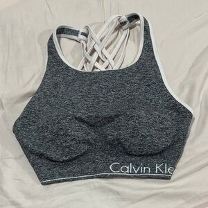 Calvin Klein Charcoal Sports Bra